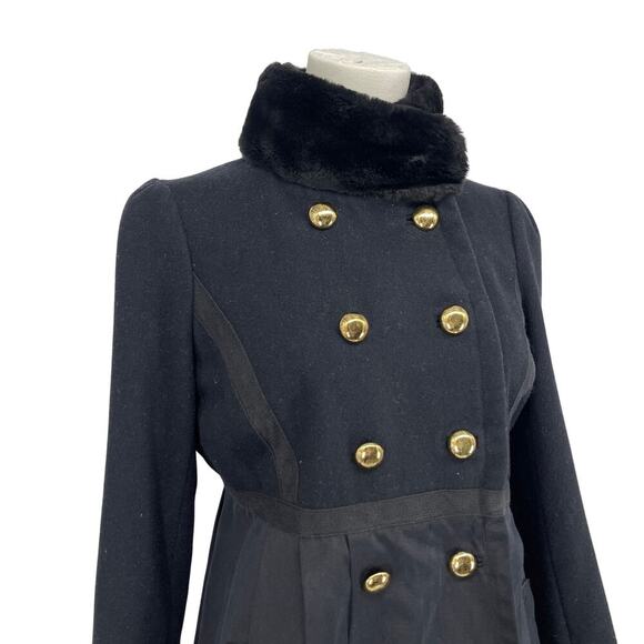 Marc by Marc Jacobs Runway Gemini Melton Coat Faux Fur Collar Double Breasted XS - Picture 4 of 15